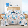 weigelia Coastal Quilt Queen Size, Seahorse Lightweight Summer Bedding | by WEIGELIA