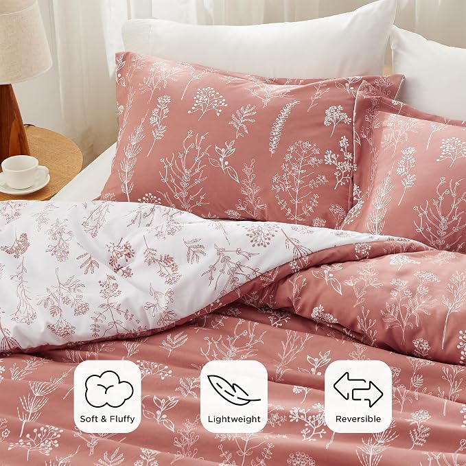 Bedsure Pink Clay Full Comforter Set - Image 3