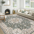 cotiled 10x12 Area Rug for Living Room, Traditional, Vintage Green by COTILED