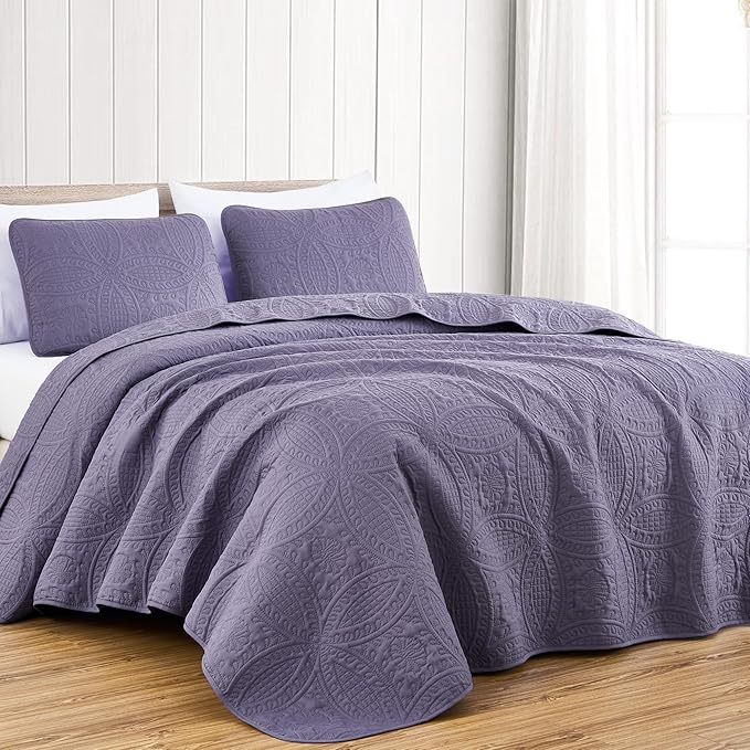 Chezmoi Collection Austin King Oversized Bedspread Set, 3-Piece Pinsonic by ChezmoiCollection