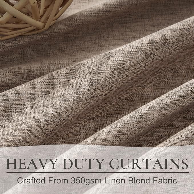 QJmydeco 70 Inch Extra Wide Dark Flax Blackout 90 Inches Long Linen Dining - Image 4
