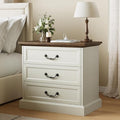 Huuger Nightstand with Charging Station, 3 Drawer Night Stand | 22 Inch Wider by Huuger