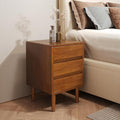 Nightstand with 3 Drawers Narrow Night Stand Solid Wood Bedside Table Mid by IUNVR