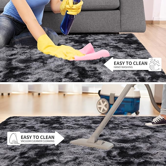 Fluffy Large Rugs for Living Room, Area Rug 6x9 Carpet for Bedroom, Modern - Image 6