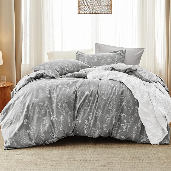 Bedsure Light Grey Queen Comforter Set by Unknown