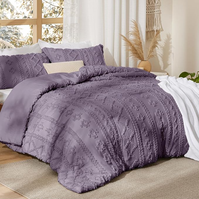 Bedsure Tufted Boho Comforter Set Twin Size - Image 2