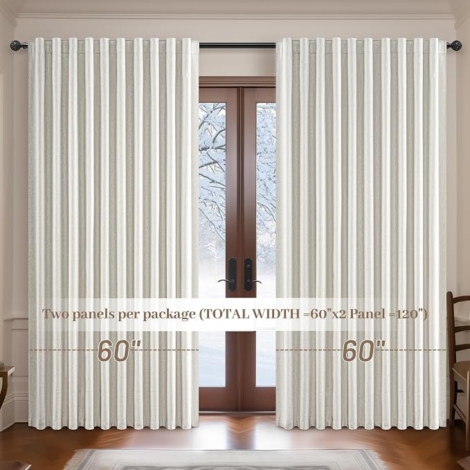 108 Inch Floor to Ceiling Blackout Curtains 60 Inches Wide - Image 2
