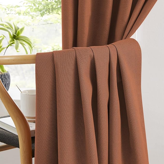 Rust Colored Blackout Curtains 108 Inch Length 9 FT Inches Long - Image 5