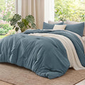 Bedsure Super King Comforter Set, Slate Blue Soft Prewashed Bedding by Unknown