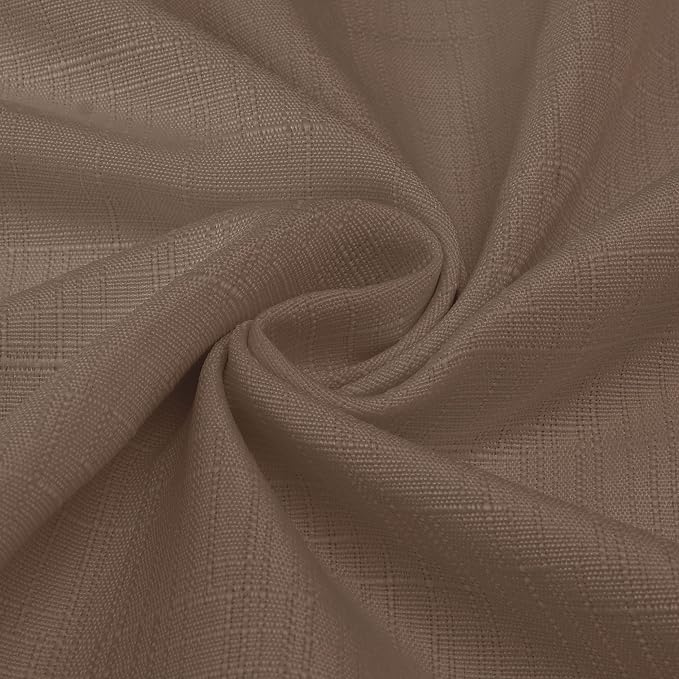 Diraysid 100% Blackout Curtains Cappuccino Linen Curtains - Image 3