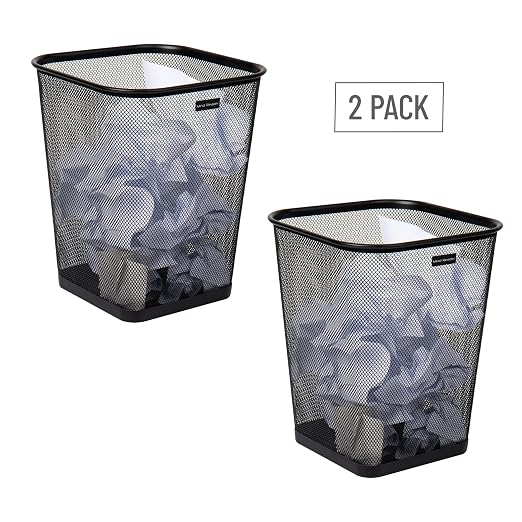 Mind Reader Mesh Trash Can, Waste Paper Basket, Metal Mesh, 9.75"L x 9.75"W x - Image 7