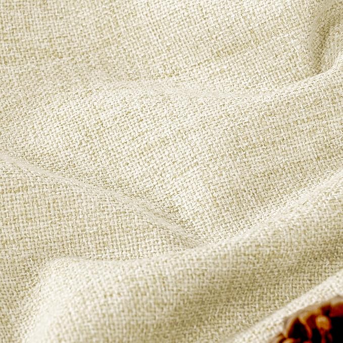Short Cream Blackout Curtains 45 Inch Length Each 38 Wide 2 Panels | Thermal - Image 4