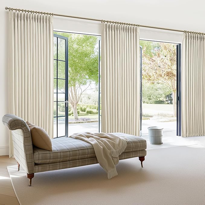 Pinch Pleated Cream Blackout Curtains 84 Inches Long - Image 8