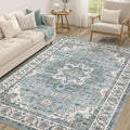 cotiled 5x8 Area Rug for Living Room, Traditional, Denim Blue | Soft Distressed by COTILED