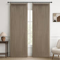 Blackout Two Layer Linen Curtains 86 Inches Long by PleatedDrapes