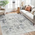 Soalmost Abstract Area Rug 6x9 for Living Room Washable Rugs Gray/Blue | by Soalmost