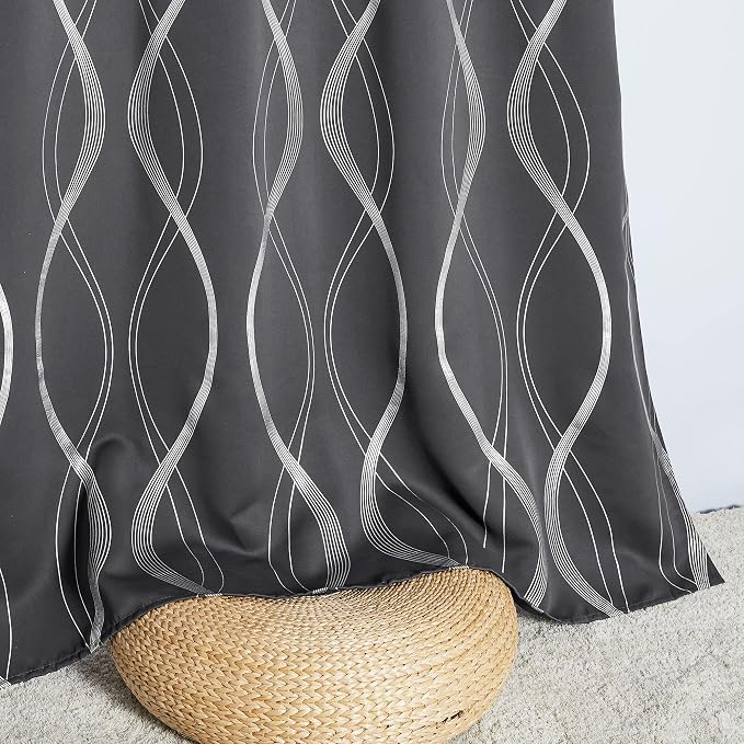 NICETOWN Small Blackout Grey Cafe Curtain Panels, 34 by 45 Inch, Window - Image 5