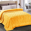 Whale Flotilla Soft Flannel Fleece Twin XL Size Bed Blanket, Lemon Yellow | by WHALEFLOTILLA