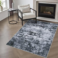 Area Rug Living Room: 3x5 Modern Washable Indoor Carpet Black | by FXRHLP