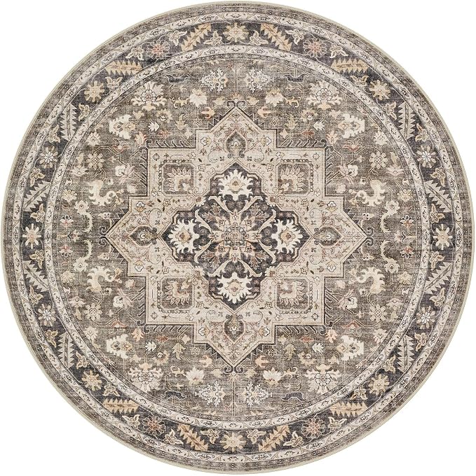 cotiled 5ft Round Living Room Area Rug, Traditional, Dining Room, and Home - Image 9