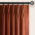 Burnt Orange Heavy Velvet Blackout Curtains, 108 Inches Long Pleated by Unknown