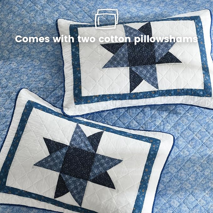 Secgo Handmade Quilted 100% Cotton Queen Comforter Set - Image 5