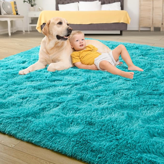 Super Soft Fluffy Rug for Bedroom, Modern Shaggy Fuzzy Kids Rugs for Living Room - Image 4