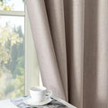 100% Blackout Curtains 108 inch Length 2 Panels Faux Linen Long Drapes by Zyvola