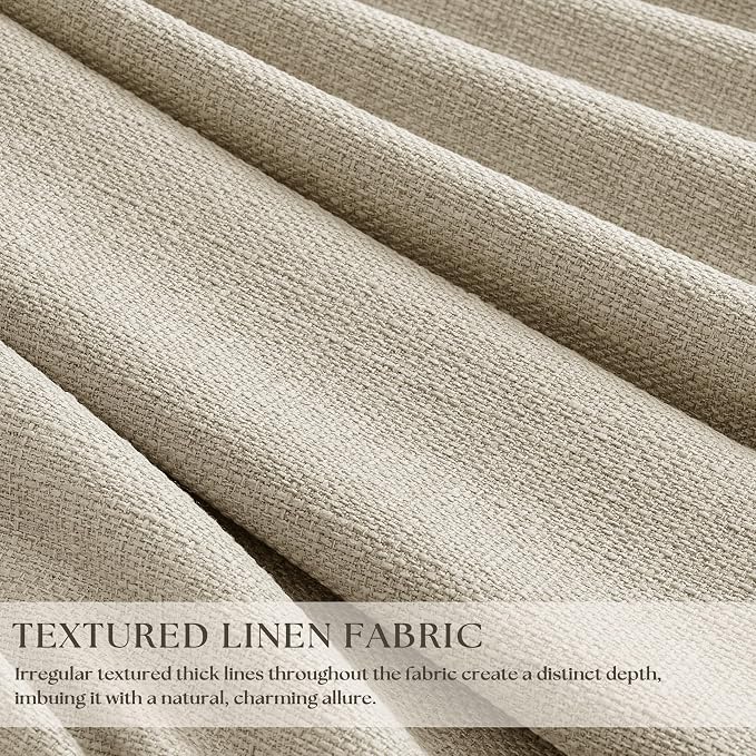 94 Inch Long Blackout Curtains Thick Linen Pinch Pleated Curtains 2 Panels | - Image 2