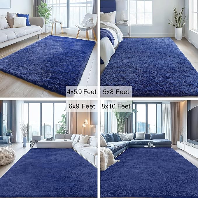 OLANLY 3x4 Machine Washable Accent Rug, Soft Fluffy Shaggy Area Rug - Image 5