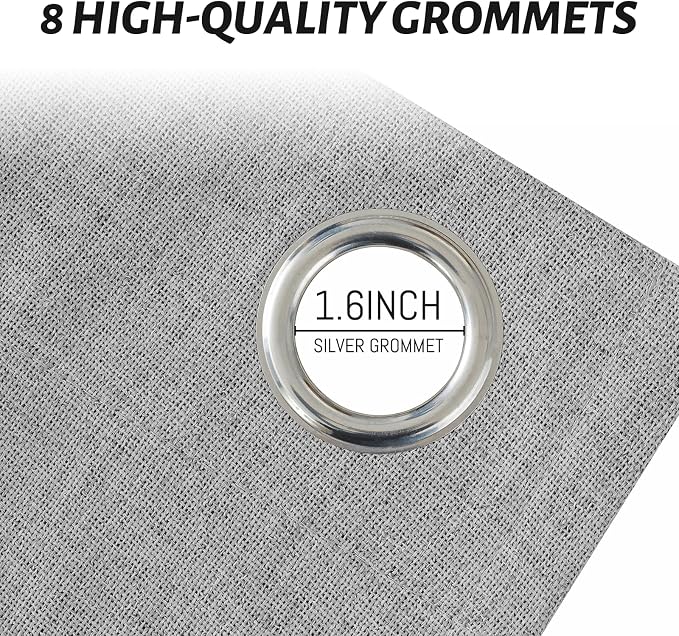 Yakamok Dove Grey Linen Textured Curtains 96 Inches Long - Image 4