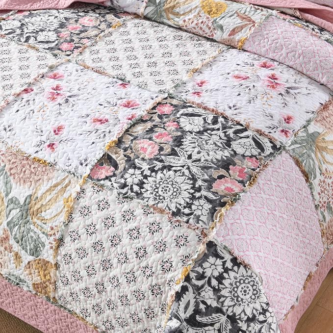 Etwel 100% Cotton Patchwork King Size Quilt Set - Image 8