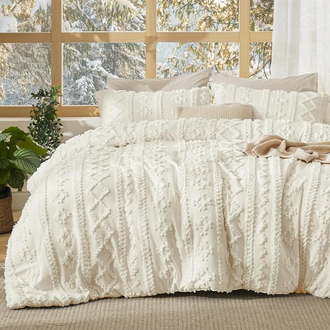 Bedsure Tufted Boho Comforter Set King Size by Unknown