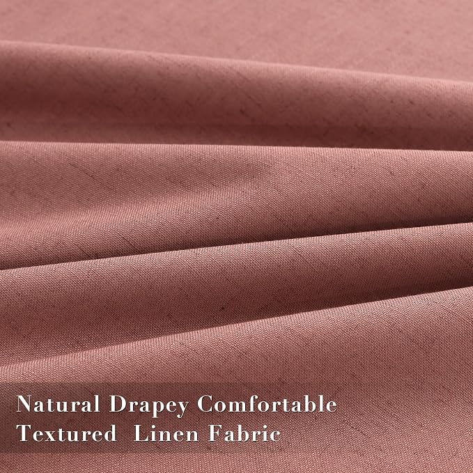 Joywell 100% Blackout Linen Curtains 102 Inches - Image 4