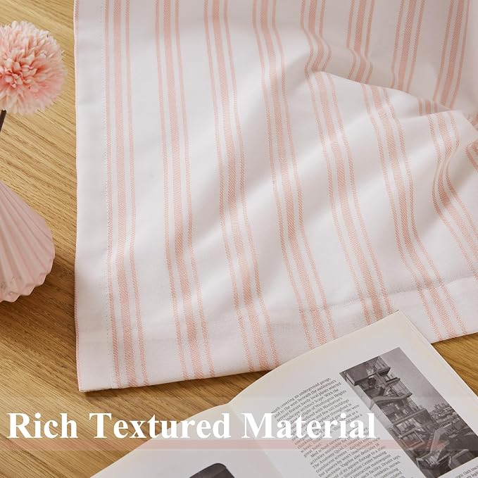 ZJDECOR Pink Stripe Full Blackout Curtain Panels 84 Inches Long, Rod Pocket | - Image 5