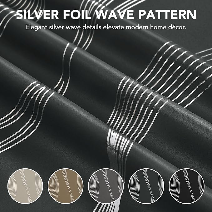 Deconovo Curtains for Living Room, Pattern Blackout Curtains 96 Inches Long | - Image 3