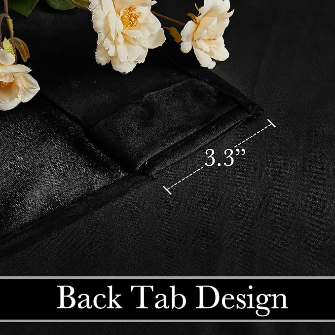RYB HOME Velvet Curtains 102 inches Long, Extra Long High Ceiling Curtains | - Image 4
