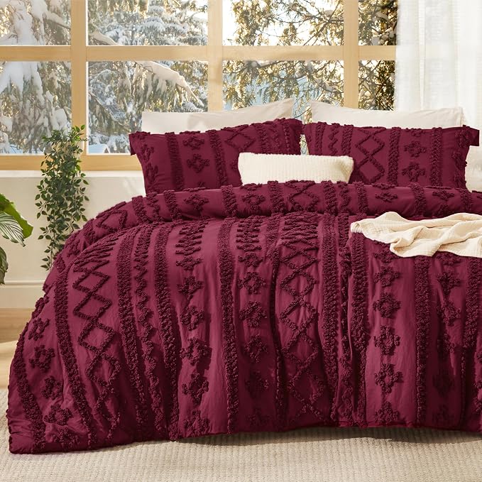Bedsure Tufted Boho Comforter Set Twin Size by Unknown
