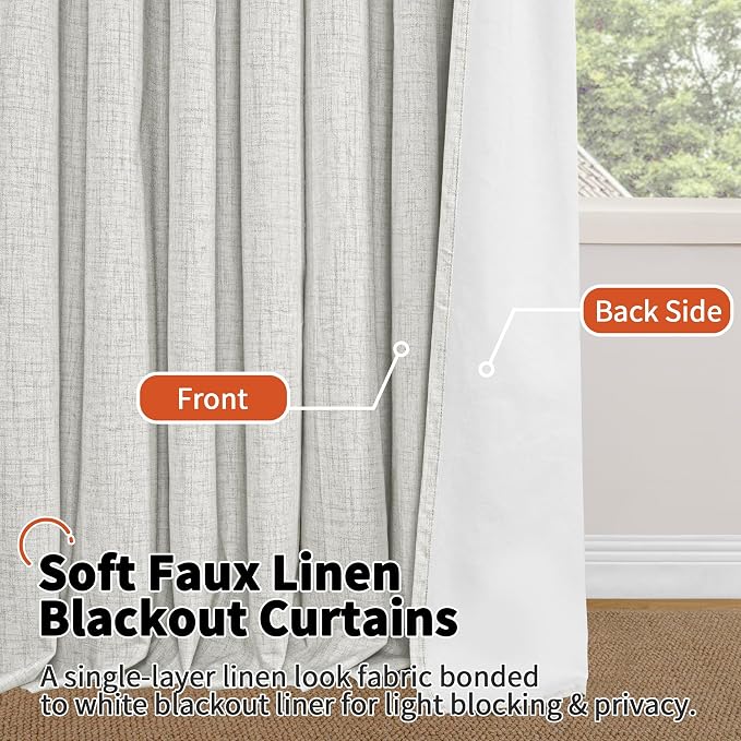 Short Light Grey Blackout Curtains 40 Inch Length 38 Wide, 2 Panels | Thermal - Image 8