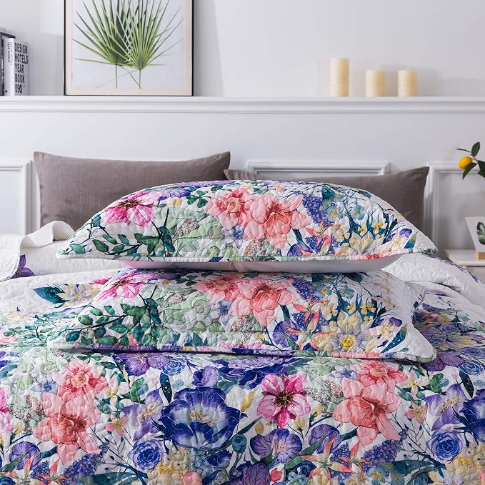 Queen Quilt Set 3-Piece Bedspread Quilted Oversized Lightweight Microfiber - Image 5