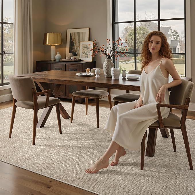 5x8 Area Rug, High-Low Pile Washable Rugs - Image 4