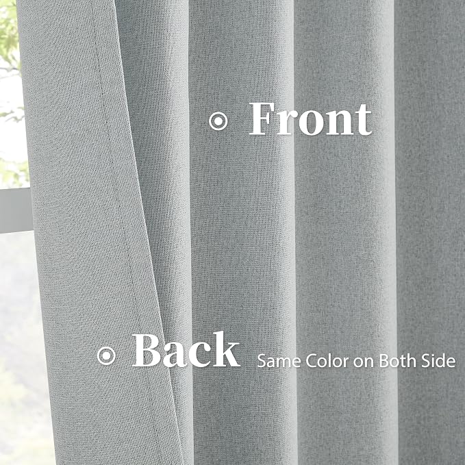 Living Room Full Shade Linen Curtain Panels, High-End Completely Blackout - Image 4