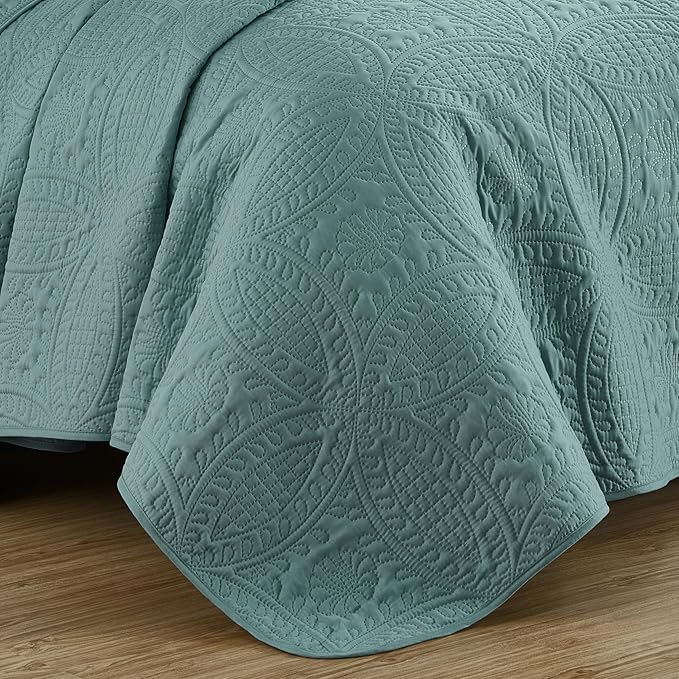 Chezmoi Collection Austin 3-Piece Oversized Bedspread Coverlet Set King - Image 10