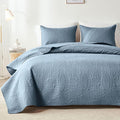 akkialla 118"x106" Dusty Blue California King Quilt Set, Oversized Floor-Length by akkialla