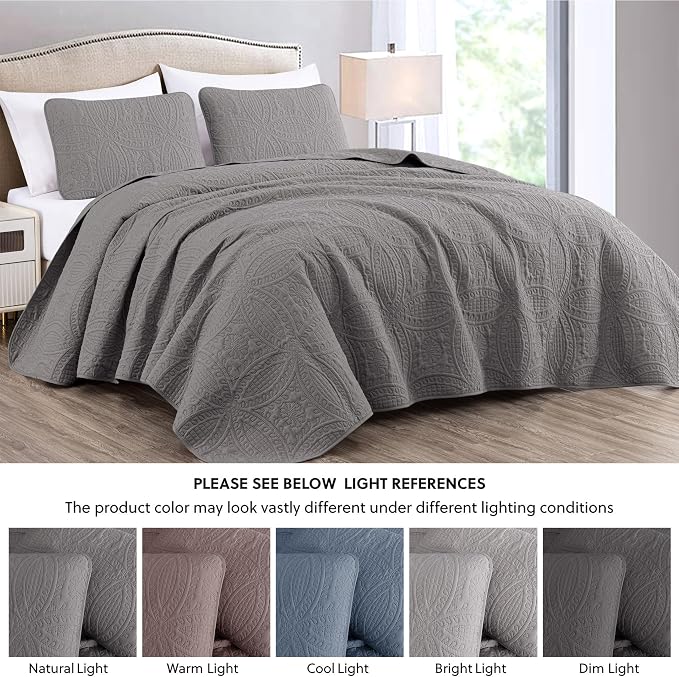 Chezmoi Collection Austin 3-piece Oversized Bedspread Coverlet Set - Image 5