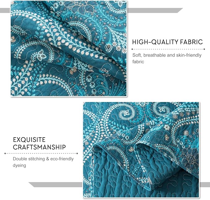 3-Piece Cotton Quilt Set Quilted Bedding Set - Image 5