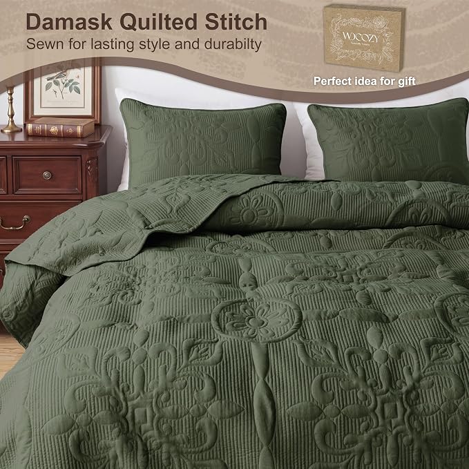 Damask Quilt King Size Bedding Sets - Image 4