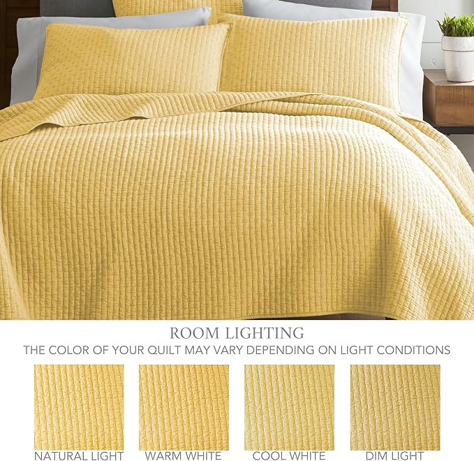 Levtex Home Cross Stitch Reversible King/Cal King Quilt Set and 2 Pillow Shams - Image 4
