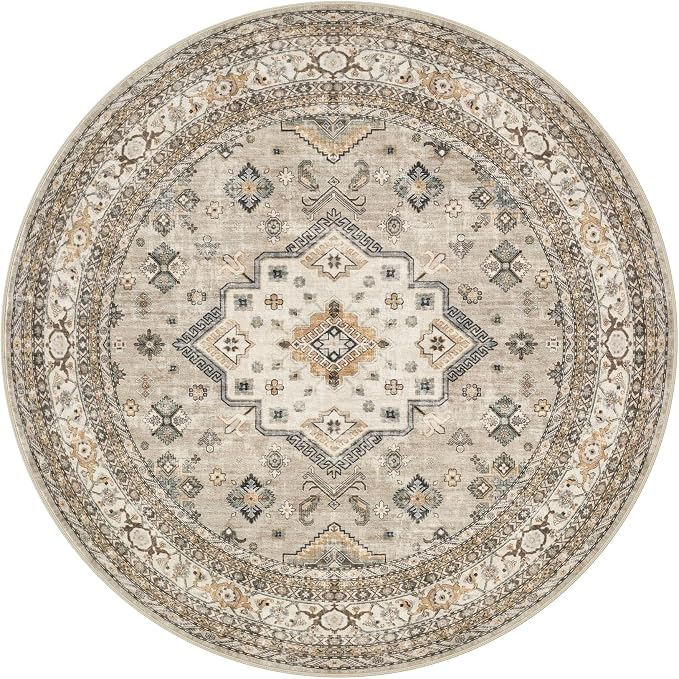 cotiled 6ft Round Living Room Area Rug, Traditional, Dining Room, and Home - Image 9