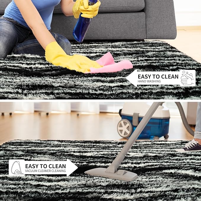 Fluffy Large Rugs for Living Room, Shag Area Rug 6x9 Soft Carpet for Bedroom - Image 7